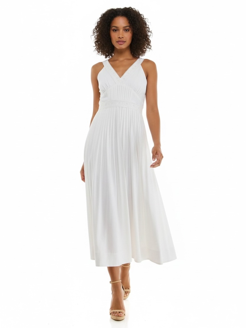 Taylor Women's V-Neck Pleated Dress